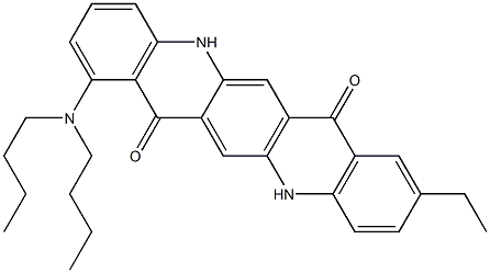 1-(Dibutylamino)-9-ethyl-5,12-dihydroquino[2,3-b]acridine-7,14-dione Struktur