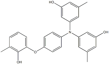 N,N-Bis(3-hydroxy-5-methylphenyl)-4-(2-hydroxy-3-methylphenoxy)benzenamine Struktur