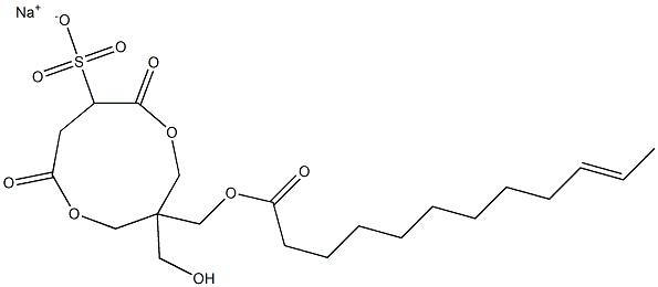 1-[[(1-Oxo-10-dodecen-1-yl)oxy]methyl]-1-(hydroxymethyl)-4,7-dioxo-3,8-dioxacyclononane-6-sulfonic acid sodium salt Struktur