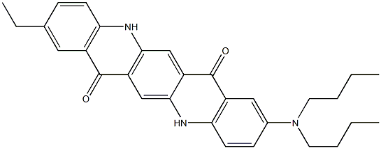 2-(Dibutylamino)-9-ethyl-5,12-dihydroquino[2,3-b]acridine-7,14-dione Struktur