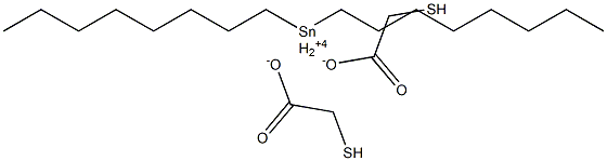 Bis(mercaptoacetic acid)dioctyltin(IV) salt Struktur