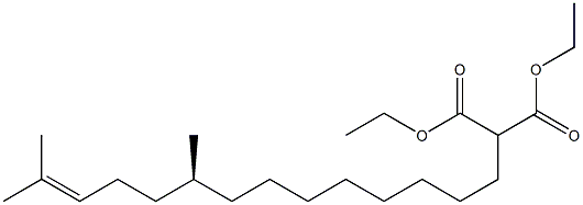 (-)-2-[(S)-9,13-Dimethyl-12-tetradecenyl]malonic acid diethyl ester Struktur