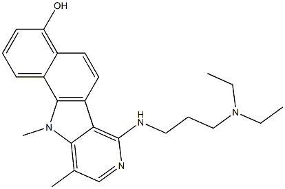 7-(3-Diethylaminopropylamino)-4-hydroxy-10,11-dimethyl-11H-benzo[g]pyrido[4,3-b]indole Struktur