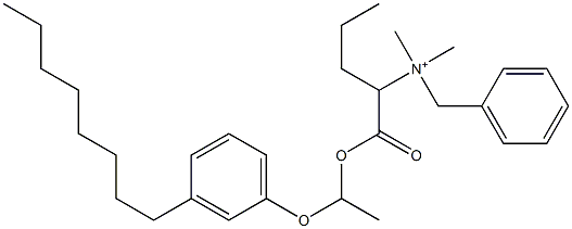 N,N-Dimethyl-N-benzyl-N-[1-[[1-(3-octylphenyloxy)ethyl]oxycarbonyl]butyl]aminium Struktur