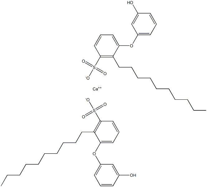 Bis(3'-hydroxy-2-decyl[oxybisbenzene]-3-sulfonic acid)calcium salt Struktur