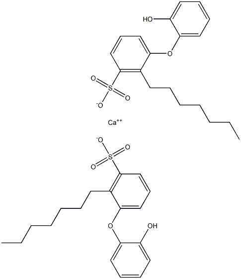 Bis(2'-hydroxy-2-heptyl[oxybisbenzene]-3-sulfonic acid)calcium salt Struktur