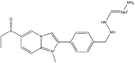 1-Methyl-6-ethylsulfinyl-2-[4-[2-(aminoiminiomethyl)hydrazinomethyl]phenyl]imidazo[1,2-a]pyridin-1-ium Struktur