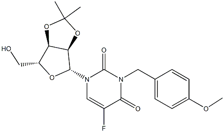 5-Fluoro-3-(4-methoxybenzyl)-2'-O,3'-O-(propane-2,2-diyl)uridine Struktur