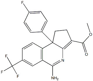 5-Amino-1,9b-dihydro-7-trifluoromethyl-9b-(4-fluorophenyl)-2H-cyclopent[c]isoquinoline-3-carboxylic acid methyl ester Struktur