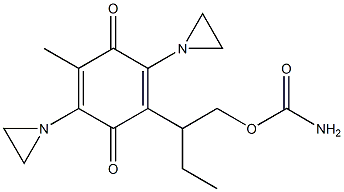 2,5-Bis(1-aziridinyl)-3-methyl-6-[1-[(carbamoyloxy)methyl]propyl]-1,4-benzoquinone Struktur