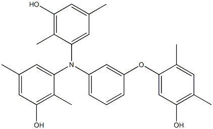 N,N-Bis(3-hydroxy-2,5-dimethylphenyl)-3-(5-hydroxy-2,4-dimethylphenoxy)benzenamine Struktur