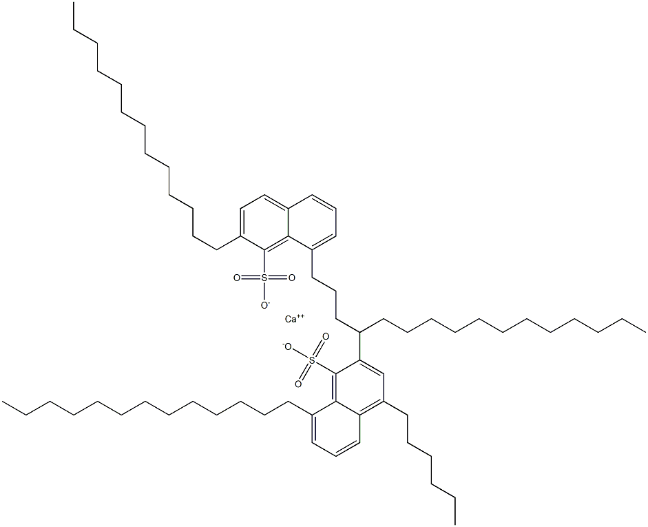 Bis(2,8-ditridecyl-1-naphthalenesulfonic acid)calcium salt Struktur