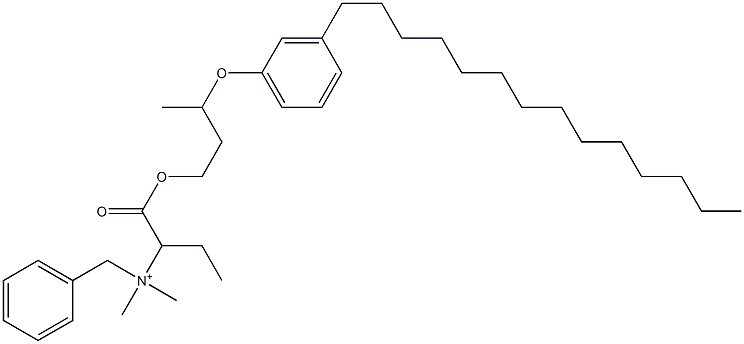 N,N-Dimethyl-N-benzyl-N-[1-[[3-(3-tetradecylphenyloxy)butyl]oxycarbonyl]propyl]aminium Struktur