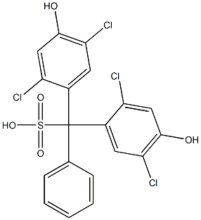 Bis(2,5-dichloro-4-hydroxyphenyl)phenylmethanesulfonic acid Struktur