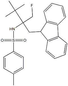 9-[2-(Fluoromethyl)-2-tert-butyl-2-(tosylamino)ethyl]-9H-fluorene Struktur