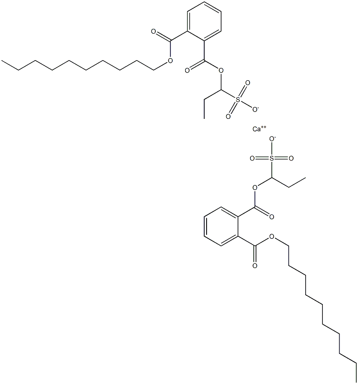 Bis[1-[(2-decyloxycarbonylphenyl)carbonyloxy]propane-1-sulfonic acid]calcium salt Struktur