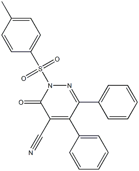 2,3-Dihydro-2-(4-methylphenylsulfonyl)-3-oxo-5,6-diphenylpyridazine-4-carbonitrile Struktur