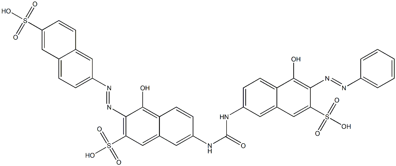 4-Hydroxy-7-[[[[5-hydroxy-6-(phenylazo)-7-sulfo-2-naphthalenyl]amino]carbonyl]amino]-3-[(6-sulfo-2-naphthalenyl)azo]-2-naphthalenesulfonic acid Struktur