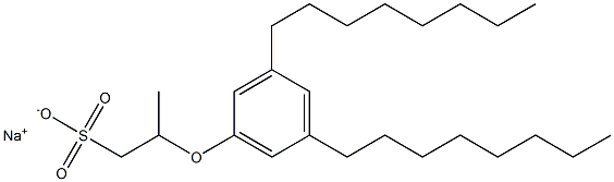 2-(3,5-Dioctylphenoxy)propane-1-sulfonic acid sodium salt Struktur