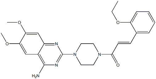 4-Amino-2-[4-[3-(2-ethoxyphenyl)propenoyl]-1-piperazinyl]-6,7-dimethoxyquinazoline Struktur