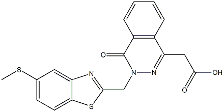 3-[(5-Methylthio-2-benzothiazolyl)methyl]-3,4-dihydro-4-oxophthalazine-1-acetic acid Struktur