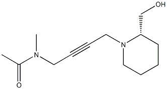 N-Methyl-N-[4-[(2S)-2-(hydroxymethyl)-1-piperidinyl]-2-butynyl]acetamide Struktur