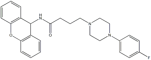 4-[4-(4-Fluorophenyl)-1-piperazinyl]-N-(9H-xanthen-9-yl)butyramide Struktur