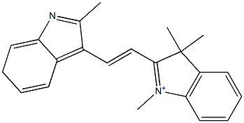 1,3,3-Trimethyl-2-[2-(2-methyl-6H-indol-3-yl)vinyl]-3H-indolium Struktur