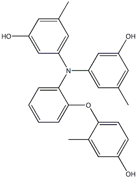 N,N-Bis(3-hydroxy-5-methylphenyl)-2-(4-hydroxy-2-methylphenoxy)benzenamine Struktur