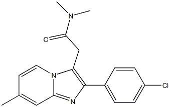 N,N-Dimethyl-2-(4-chlorophenyl)-7-methylimidazo[1,2-a]pyridine-3-acetamide Struktur