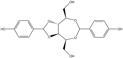 2-O,5-O:3-O,4-O-Bis(4-hydroxybenzylidene)-D-glucitol Struktur