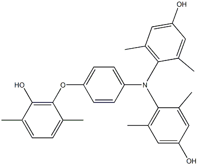 N,N-Bis(4-hydroxy-2,6-dimethylphenyl)-4-(6-hydroxy-2,5-dimethylphenoxy)benzenamine Struktur