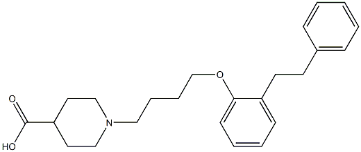 1-[4-[2-(2-Phenylethyl)phenoxy]butyl]piperidine-4-carboxylic acid Struktur