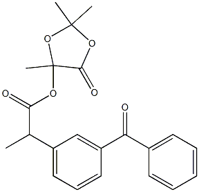 2-(3-Benzoylphenyl)propanoic acid 2,2,5-trimethyl-4-oxo-1,3-dioxolan-5-yl ester Struktur