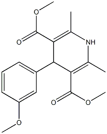 2,6-Dimethyl-4-(3-methoxyphenyl)-1,4-dihydropyridine-3,5-dicarboxylic acid dimethyl ester Struktur