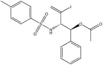 Acetic acid (1S,2S)-1-phenyl-2-(tosylamino)-3-iodo-3-butenyl ester Struktur