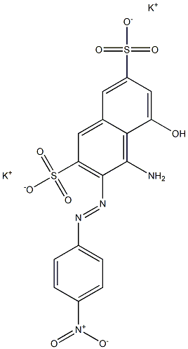 4-Amino-5-hydroxy-3-(p-nitrophenylazo)-2,7-naphthalenedisulfonic acid dipotassium salt Struktur