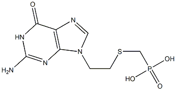 [2-[(2-Amino-1,6-dihydro-6-oxo-9H-purin)-9-yl]ethylthio]methylphosphonic acid Struktur