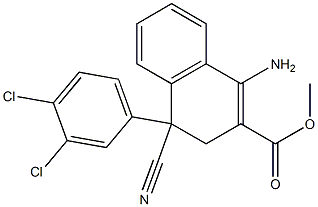 1-Amino-4-cyano-3,4-dihydro-4-(3,4-dichlorophenyl)naphthalene-2-carboxylic acid methyl ester Struktur