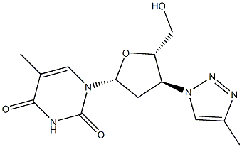 3'-(4-Methyl-1H-1,2,3-triazol-1-yl)-3'-deoxythymidine Struktur