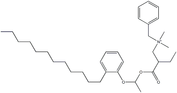 N,N-Dimethyl-N-benzyl-N-[2-[[1-(2-dodecylphenyloxy)ethyl]oxycarbonyl]butyl]aminium Struktur