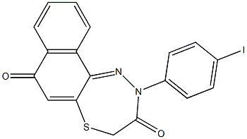 7,8-Dihydro-10-[4-iodophenyl]-7-thia-10,11-diaza-10H-cyclohepta[a]naphthalene-5,9-dione Struktur