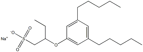 2-(3,5-Dipentylphenoxy)butane-1-sulfonic acid sodium salt Struktur