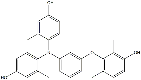 N,N-Bis(4-hydroxy-2-methylphenyl)-3-(3-hydroxy-2,6-dimethylphenoxy)benzenamine Struktur