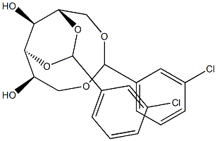 1-O,6-O:3-O,5-O-Bis(3-chlorobenzylidene)-L-glucitol Struktur