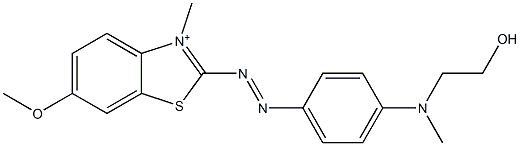 2-[[4-[(2-Hydroxyethyl)methylamino]phenyl]azo]-6-methoxy-3-methylbenzothiazol-3-ium Struktur