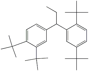 1-(2,5-Di-tert-butylphenyl)-1-(3,4-di-tert-butylphenyl)propane Struktur