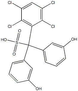 (2,3,5,6-Tetrachlorophenyl)bis(3-hydroxyphenyl)methanesulfonic acid Struktur