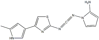 2-[Amino(pyrrolizino)methylene]amino-4-(2-methyl-1H-pyrrol-4-yl)thiazole Struktur