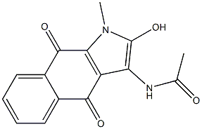 N-[(4,9-Dihydro-1-methyl-4,9-dioxo-2-hydroxy-1H-benz[f]indol)-3-yl]acetamide Struktur